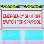 40310 | 12'' x 6'' Emergency Shut Off Sign - Lifestyle