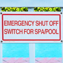 40310 | 12'' x 6'' Emergency Shut Off Sign - Lifestyle