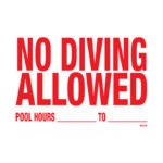 No Diving Allowed Sign