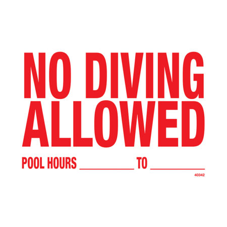 No Diving Allowed Sign