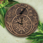 52551 | Terra-Cotta Clock & Thermometer - Lifestyle 1