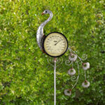 Peacock Thermometer Garden Stake
