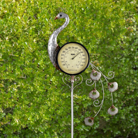Peacock Thermometer Garden Stake